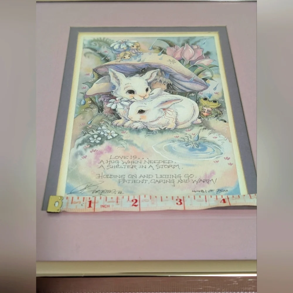 EUC•Signed 1992 Vintage Jody Bergsma Framed Art Print 4481 of 7500